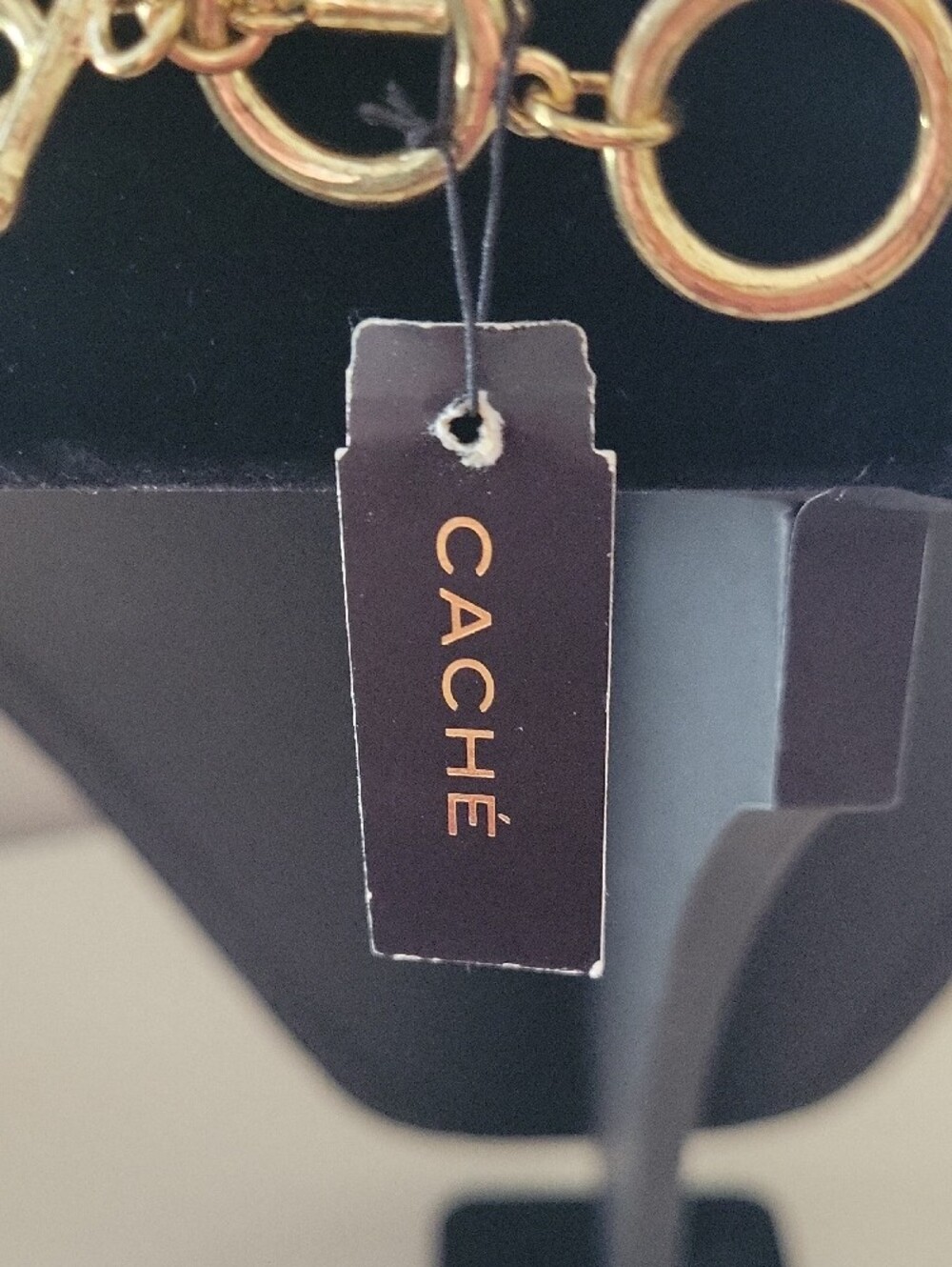 Cache Gold-Tone Double Chain Necklace with Clear Crystals With Matching Bracelet - Picture 2 of 11